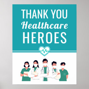 Läkartecken för tack Health Care Workers Poster