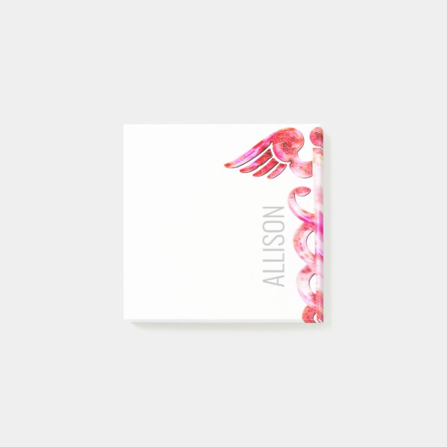 Läkarundersökning för Caduceus för Post-it Block (Framsida)