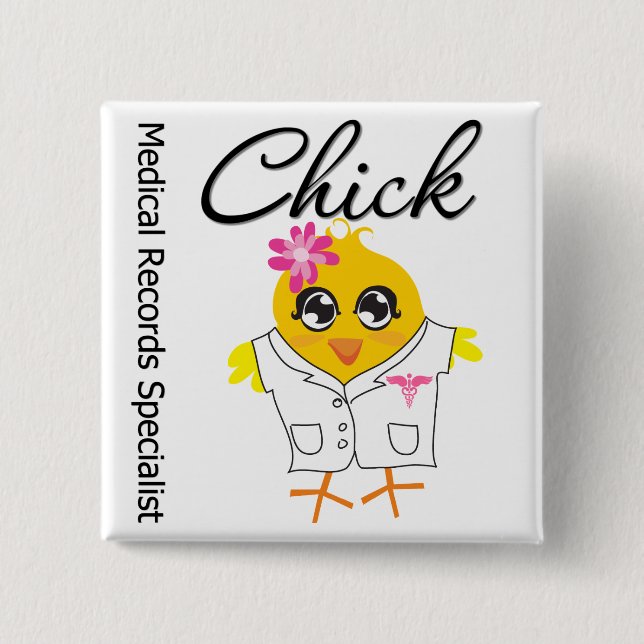 Läkarundersökningen antecknar specialistchicken knapp (Framsida)