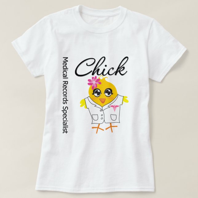 Läkarundersökningen antecknar specialistchicken t-shirt (Design framsida)