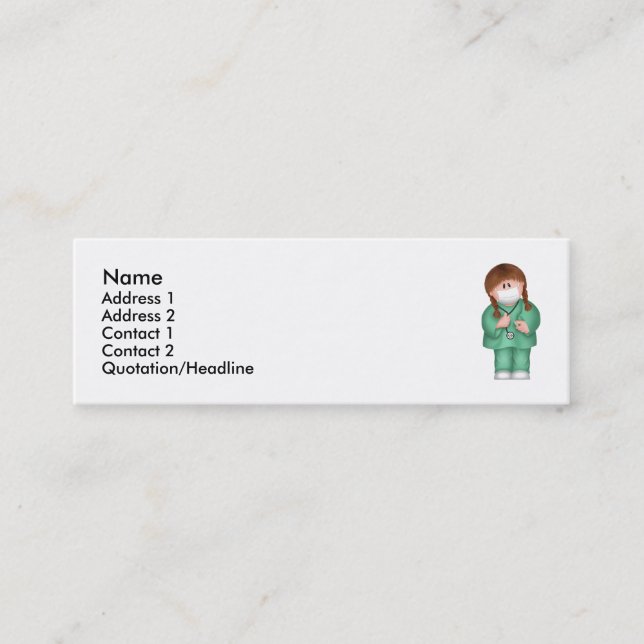 Läkarundersökningen profilerar kortet mini visitkort (Framsida)