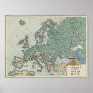 Läkarundersökningkarta av Europa Poster