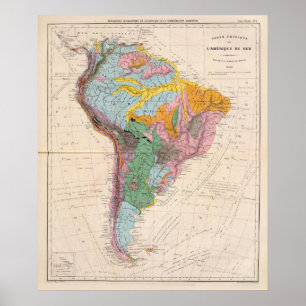 Läkarundersökningkarta av South America Poster