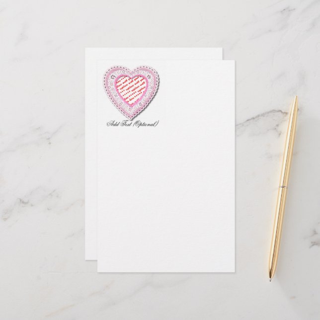 Lakat Hjärtformade foto Ram Brevpapper (Fram/Back In Situ)