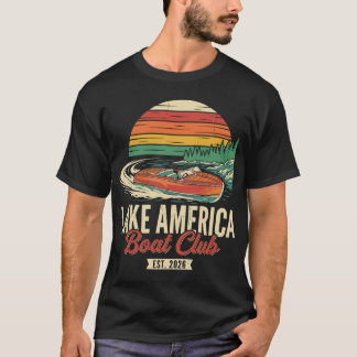 Lake America Båtklubb Est 2026 Vintage Båtturer T Shirt