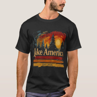 Lake America Vintage Solnedgång Män Kvinnor T Shirt