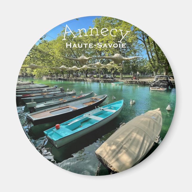 Lake Annecy, Haute-Savoie Round Magnet (Framsidan)