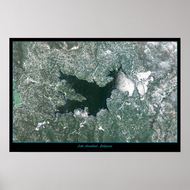 Lake Arrowhead, Kalifornien satellit affisch (Framsidan)