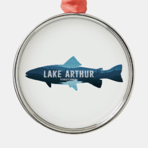 Lake Arthur Pennsylvania Fisk Julgransprydnad Metall
