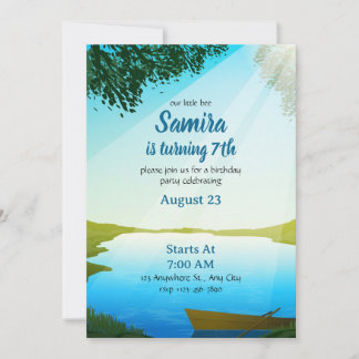 Lake Birthday invitation template River bday Inbjudningar