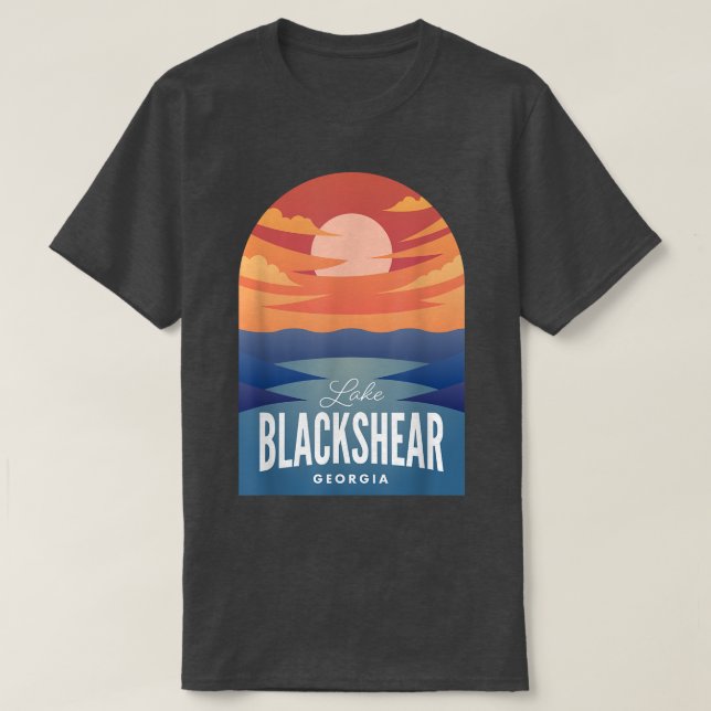 Lake Blackshear GA Retro Sunset  T Shirt (Design framsida)