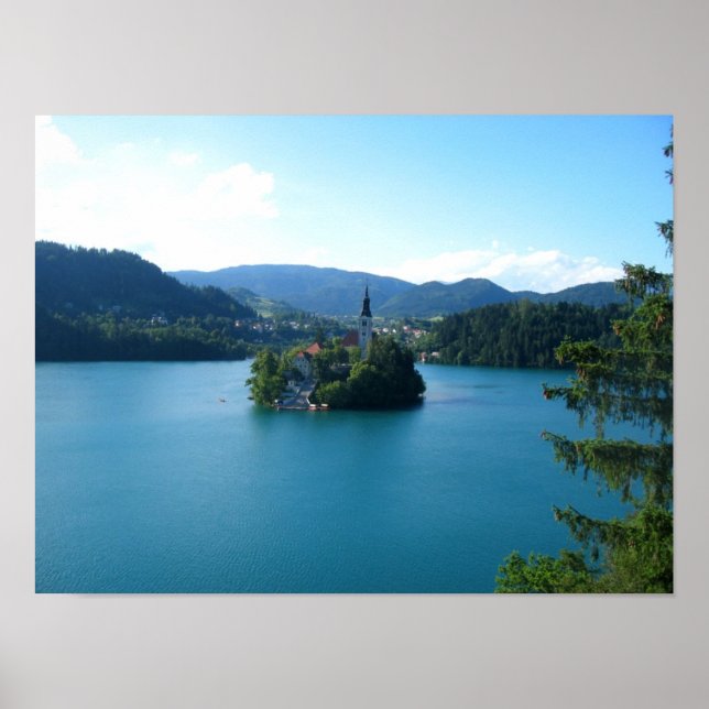 Lake Bled Island Slovenia Poster (Framsidan)