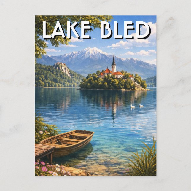 Lake Bled Slovenia Vykort (Framsida)
