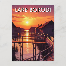 Lake Bokodi Hungary Sunset Vykort