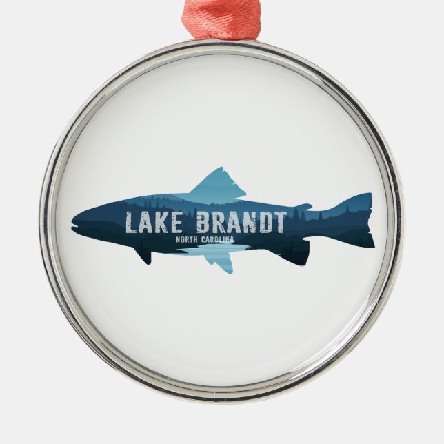 Lake Brandt North Carolina Fish Julgransprydnad Metall (Framsidan)