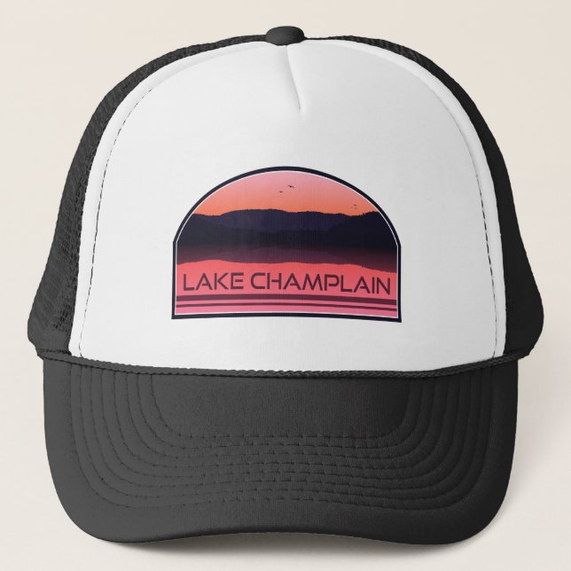 Lake Champlain New York Vermont Röd soluppgång Keps (Framsida)