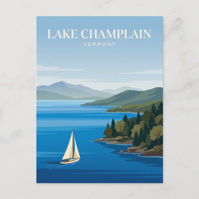 Lake Champlain Vermont Vykort (Framsida)