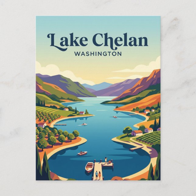 Lake Chelan USA Vykort (Framsida)