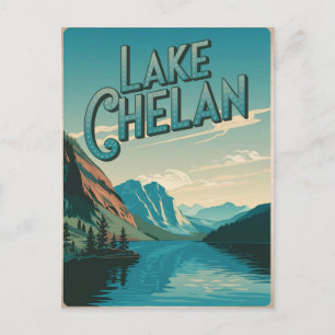 Lake Chelan Washington Vintage Vykort