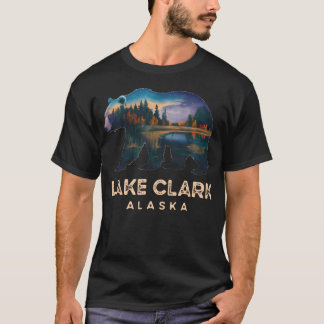Lake Clark Alaska Björnsilhuett Vildmark T Shirt