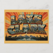 Lake Clark Alaska Vulkan Glacialsjö Konst