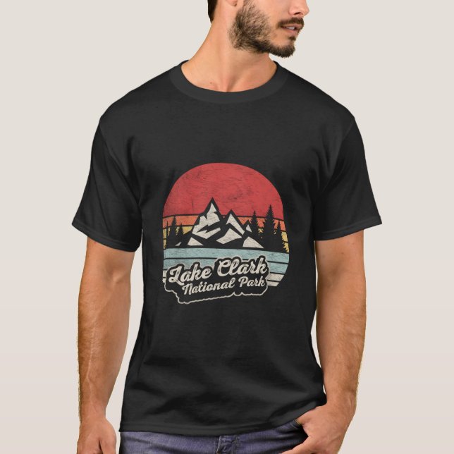 Lake Clark National Park Map T Shirt (Framsida)