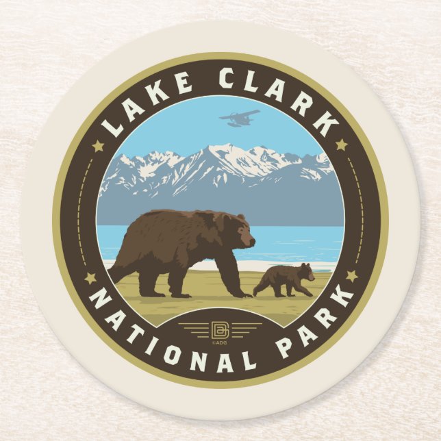 Lake Clark National Park Underlägg Papper Rund (Framsidan)