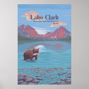 Lake Clark nationalpark och naturreservat Resa Poster