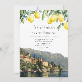 Lake Como Citroner Italienskt Bröllop Inbjudningar