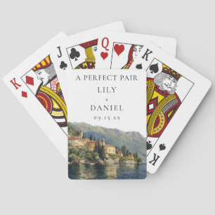 Lake Como Italien Bröllop Perfekt Par Favor Casinokort
