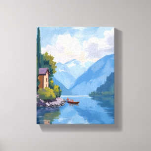 Lake Como, Italien Målning Konst Canvastryck