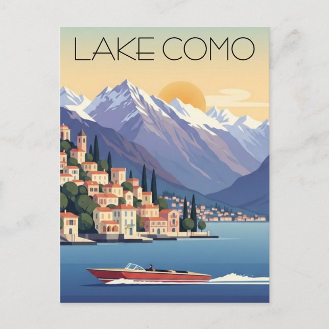 Lake Como Italien Resa Vykort (Framsida)