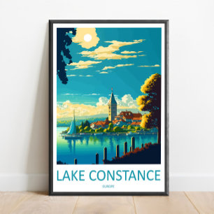 Lake Como Reseskylt Väggkonst Lake Como Italien Wa