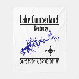 Lake Cumberland Kentucky Kustlinjekarta Koordinate Fleecefilt