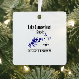 Lake Cumberland Kentucky Kustlinjekarta Koordinate Julgransdekoration