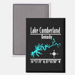 Lake Cumberland Kentucky Kustlinjekarta Koordinate Magnet