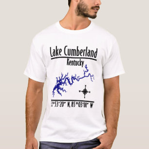 Lake Cumberland Kentucky Kustlinjekarta Koordinate T Shirt