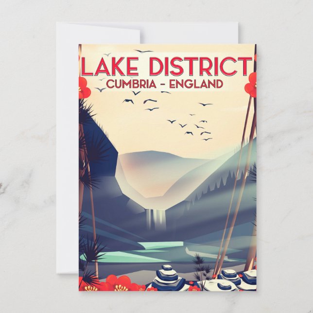 Lake District Cumbria Semesterplanscherat Inbjudningar (Baksida)