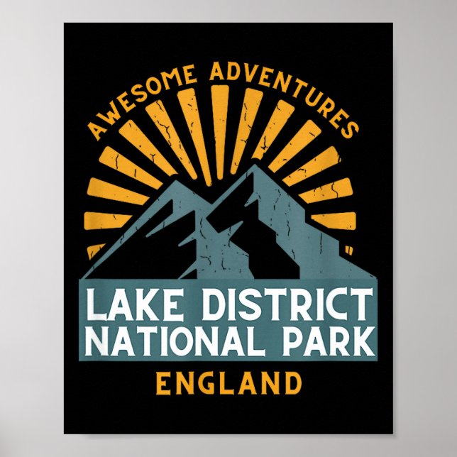 Lake District England Nationalpark sjöar män kvinn Poster (Framsidan)