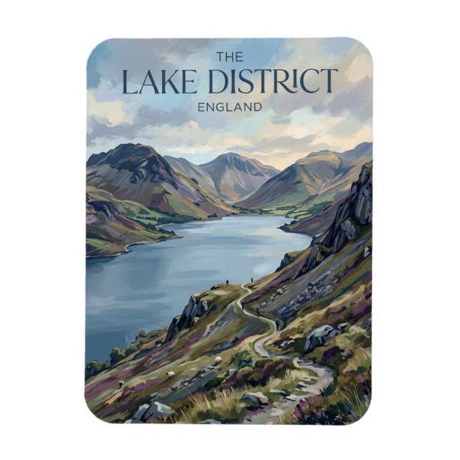 Lake District England översätts till "Lake Distric Magnet (Vertikal)