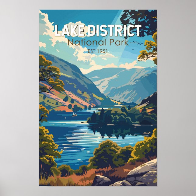 Lake District Nationalpark England Resa Konst Poster (Framsidan)