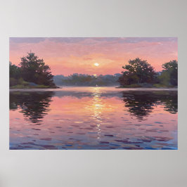 Lake During Dusk Poster