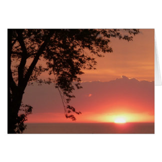 Lake Erie briljant orange solnedgång Hälsningskort