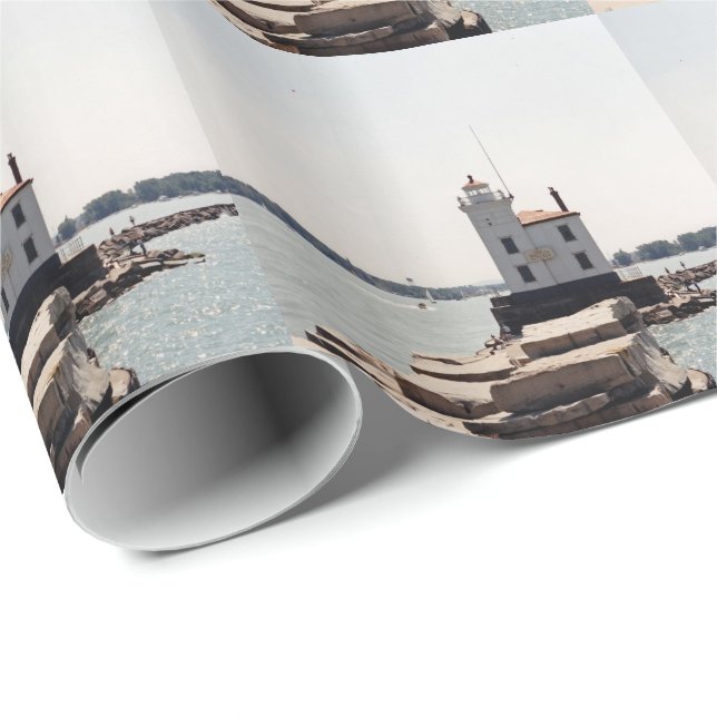 Lake Erie fyr Presentpapper (Rullad Hörn)
