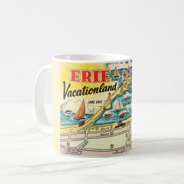 Lake Erie Kartmugg Kaffemugg (Framsida vänster)