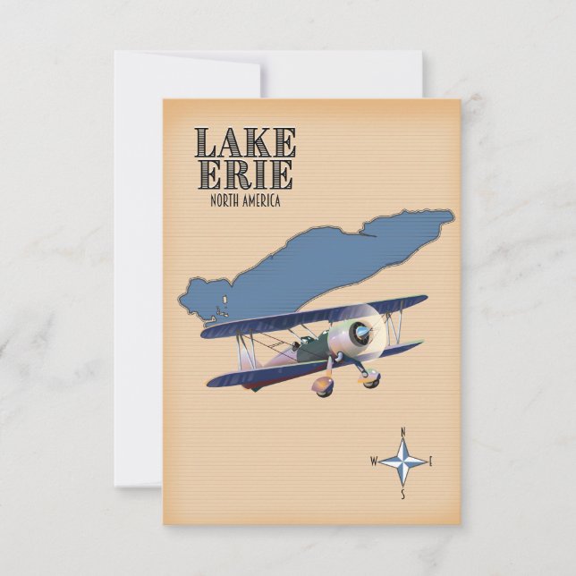 Lake Erie Nordamerika karta (Framsida)