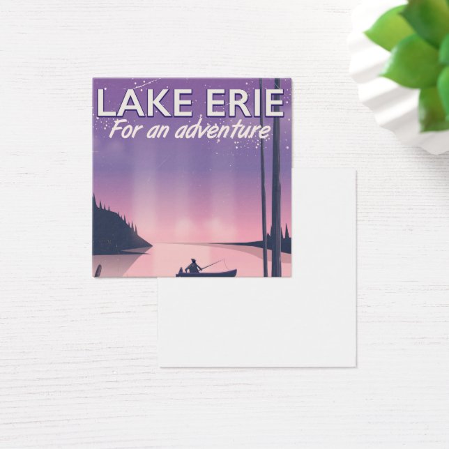 Lake Erie reseskylt Fyrkantigt Visitkort (Skivbord)