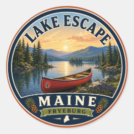 Lake Escape Fryeburg Maine Rund Klistermärke