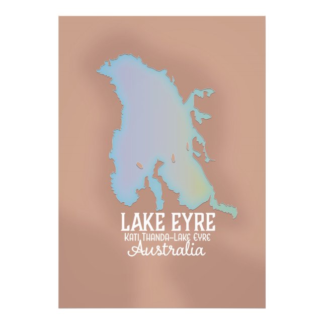 Lake Eyre Australien kartaffisch Fototryck (Framsidan)