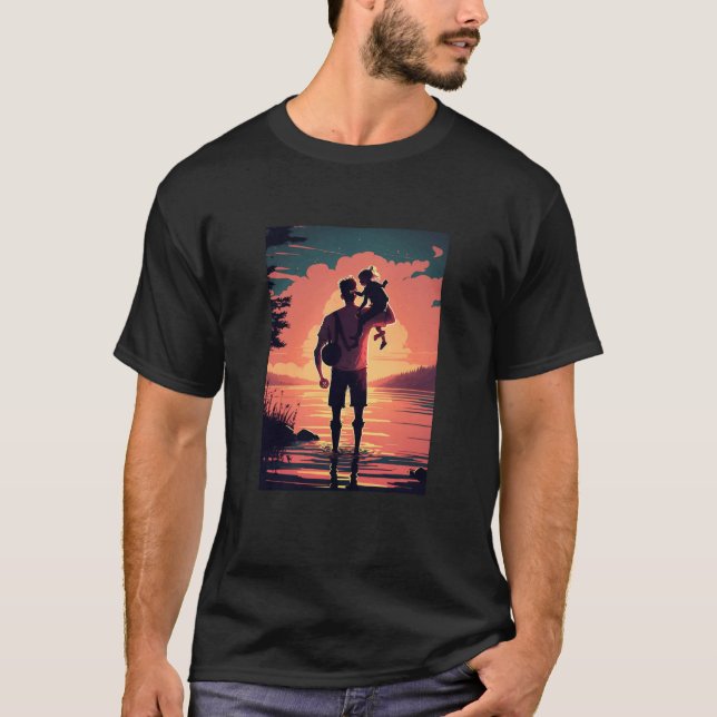 Lake Fishing Trip Father And Child Lake Adventure  T Shirt (Framsida)